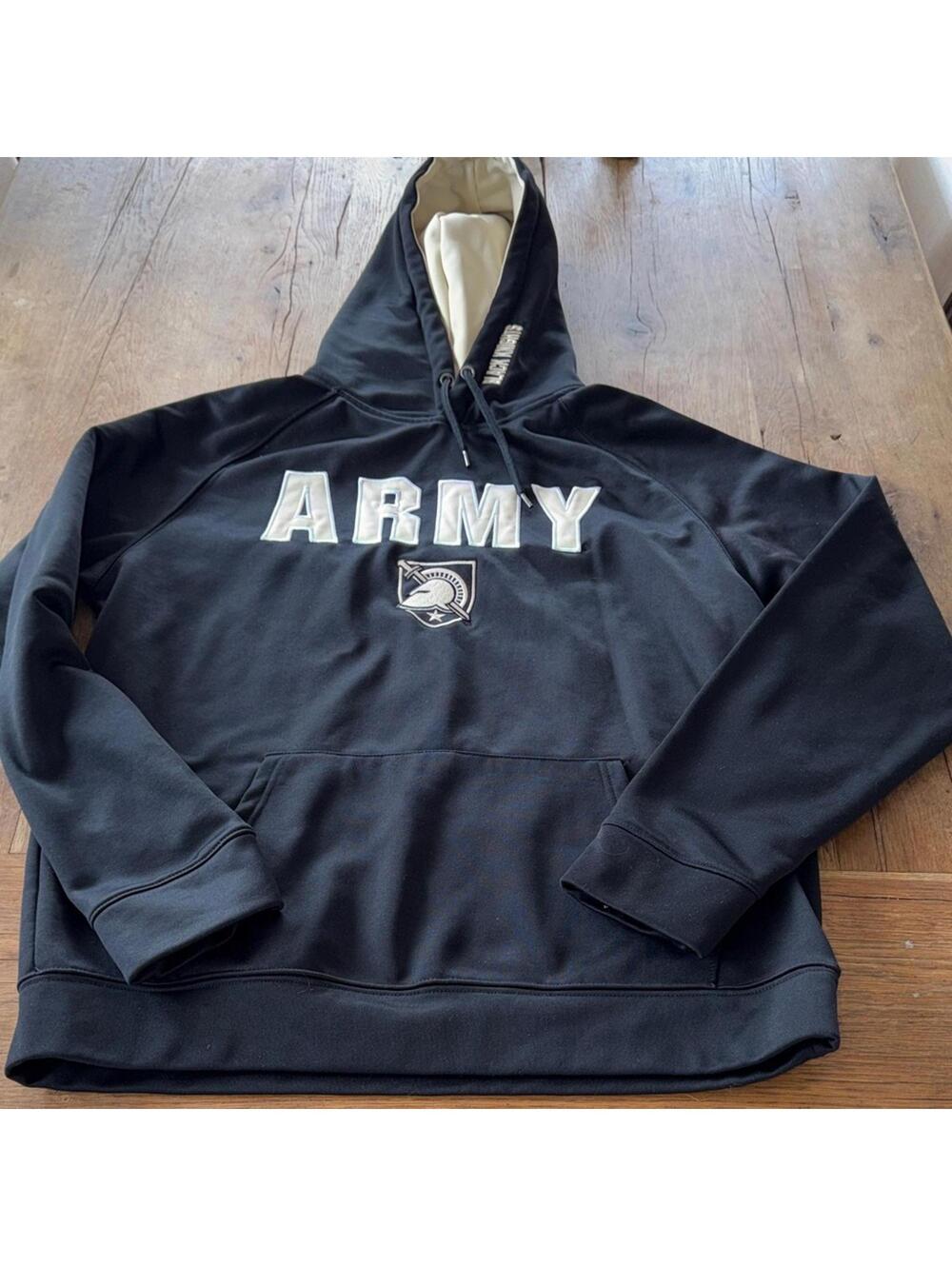 Army Knights Colosseum Black and Cream Hoodie Size Large Mens